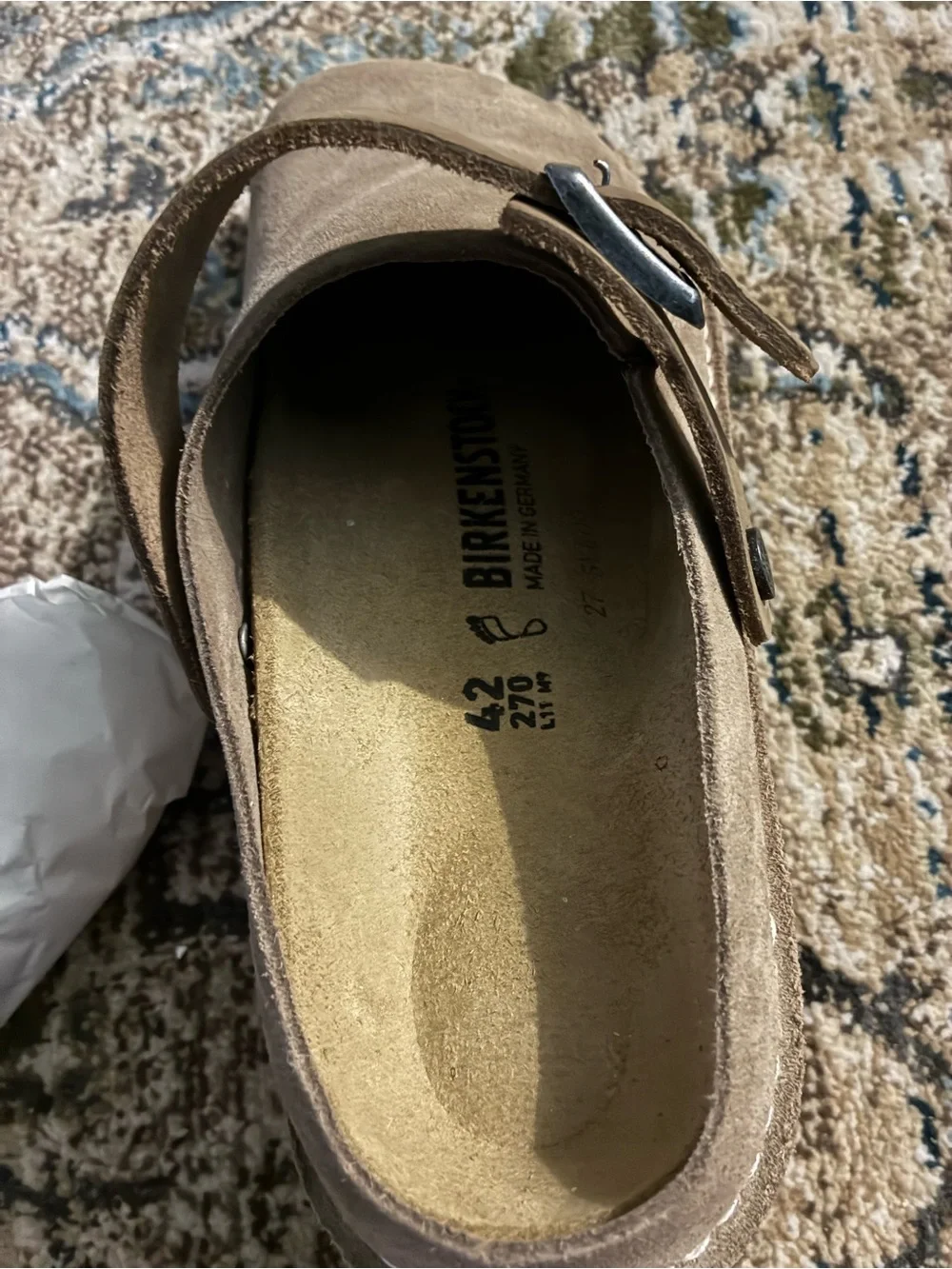 Birkenstock Lutry Men's Suede Slip-On in Taupe Brown US 9 Men’s